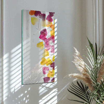 Decoratieve glazen klok verticaal Kleurrijke harten