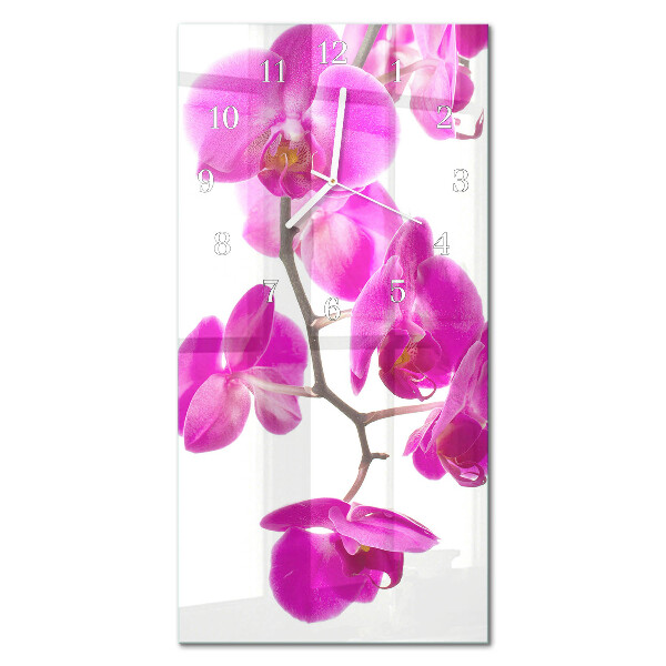 Glazen klok verticaal Orchideeën