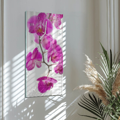 Glazen klok verticaal Orchideeën