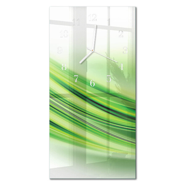 Verticale rechthoekige glazen wandklok Abstracte kunst
