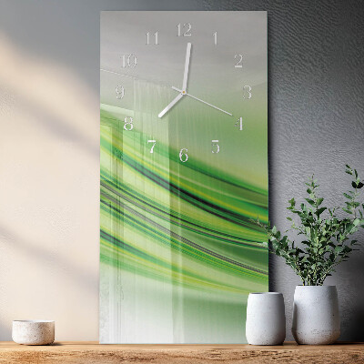 Verticale rechthoekige glazen wandklok Abstracte kunst