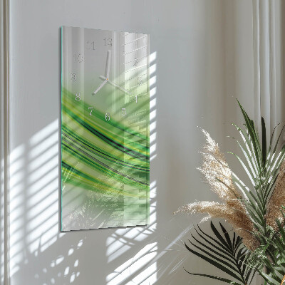 Verticale rechthoekige glazen wandklok Abstracte kunst