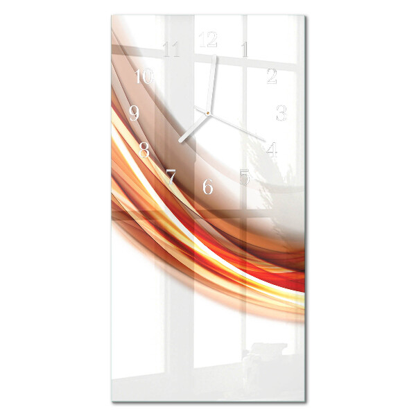 Verticale moderne glazen wandklok Abstracte lijnen