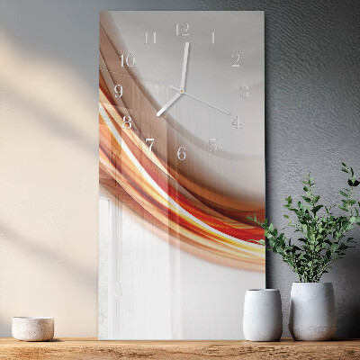 Verticale moderne glazen wandklok Abstracte lijnen