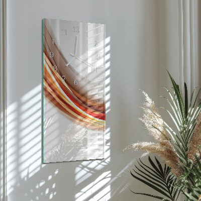 Verticale moderne glazen wandklok Abstracte lijnen