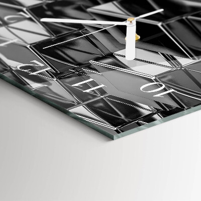 Verticale rechthoekige glazen wandklok Metalen kubussen