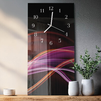 Verticale moderne glazen wandklok Abstracte kunst
