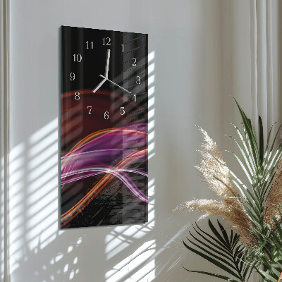 Verticale moderne glazen wandklok Abstracte kunst