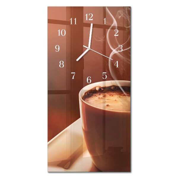 Glazen klok verticaal Koffie