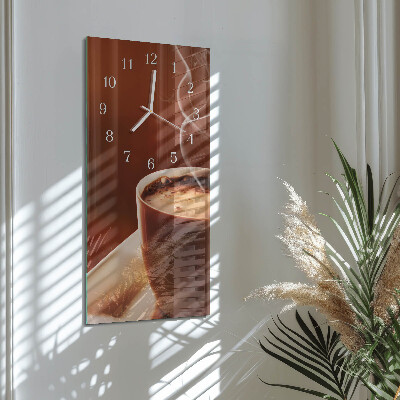 Glazen klok verticaal Koffie
