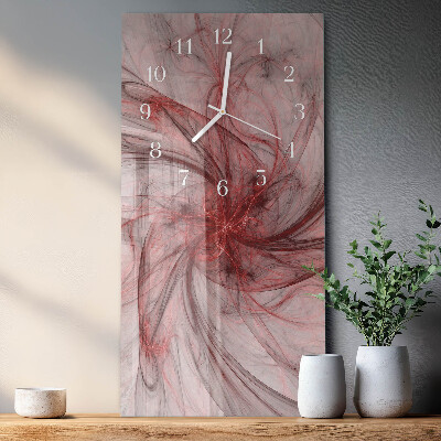 Verticale rechthoekige glazen wandklok Abstractie