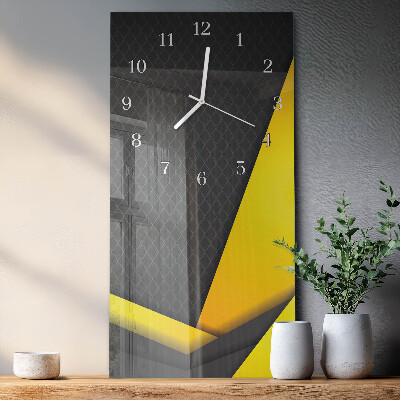 Verticale rechthoekige glazen wandklok Abstractie