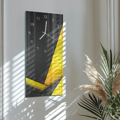 Verticale rechthoekige glazen wandklok Abstractie