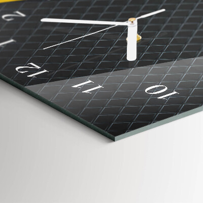 Verticale rechthoekige glazen wandklok Abstractie
