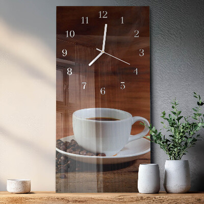 Verticale moderne glazen wandklok Mok