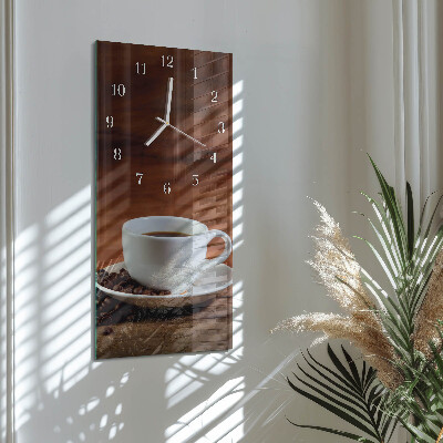 Verticale moderne glazen wandklok Mok