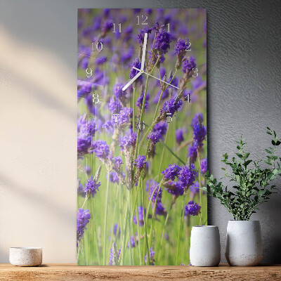 Glazen klok verticaal Lavendel