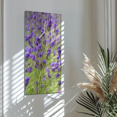 Glazen klok verticaal Lavendel