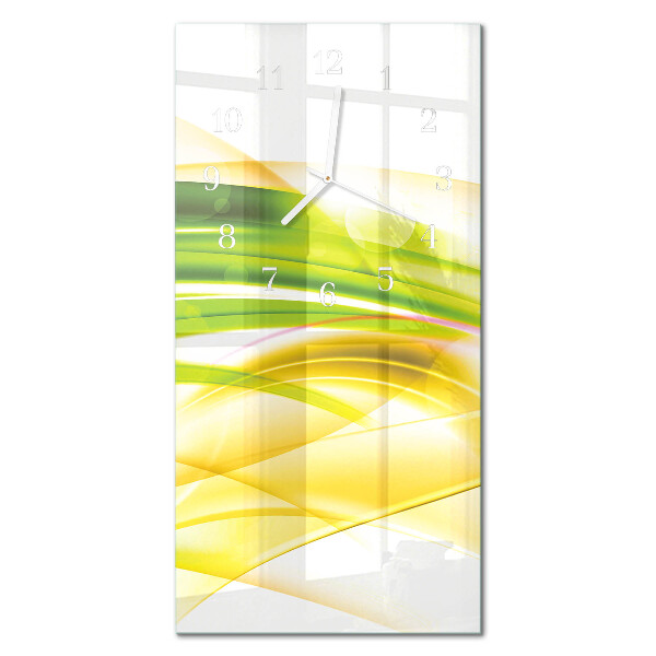 Verticale rechthoekige glazen wandklok Abstractie