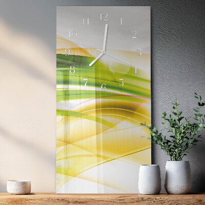 Verticale rechthoekige glazen wandklok Abstractie