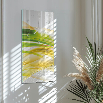 Verticale rechthoekige glazen wandklok Abstractie