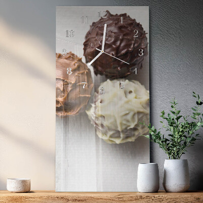 Verticale moderne glazen wandklok Parels