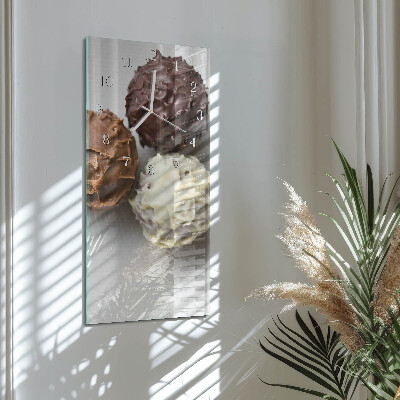 Verticale moderne glazen wandklok Parels