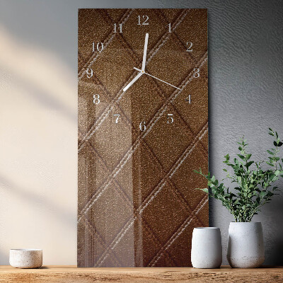 Verticale moderne glazen wandklok Diamanten