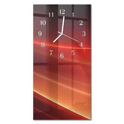 Verticale moderne glazen wandklok Abstractie