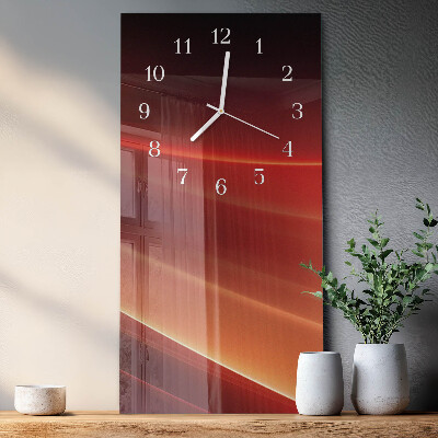 Verticale moderne glazen wandklok Abstractie