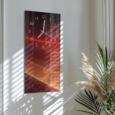 Verticale moderne glazen wandklok Abstractie