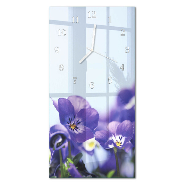 Decoratieve glazen klok verticaal Bloemen
