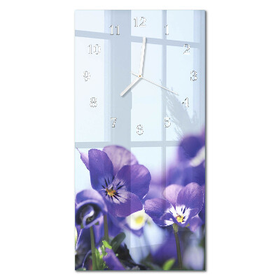 Decoratieve glazen klok verticaal Bloemen