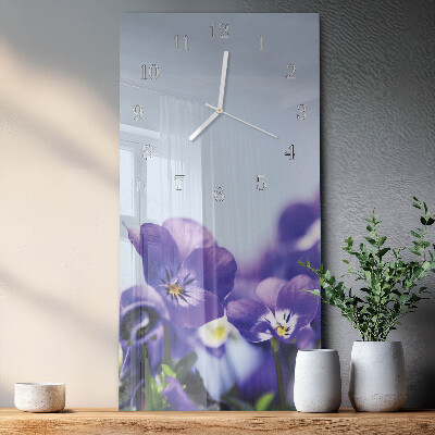Decoratieve glazen klok verticaal Bloemen