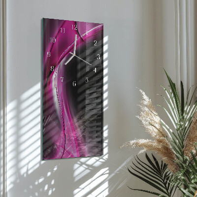 Verticale moderne glazen wandklok Abstracte lijnen