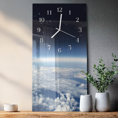 Glazen klok verticaal Het universum van de aarde