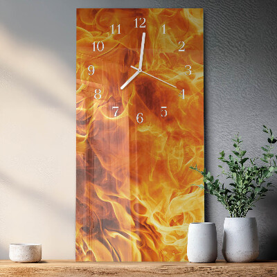 Rechthoekige glas klok verticaal Vuur