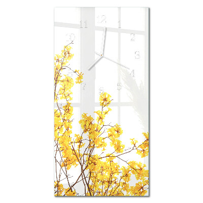 Verticale moderne glazen wandklok Boom