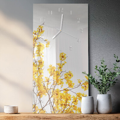 Verticale moderne glazen wandklok Boom