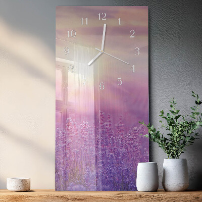 Decoratieve glazen klok verticaal Lavendel
