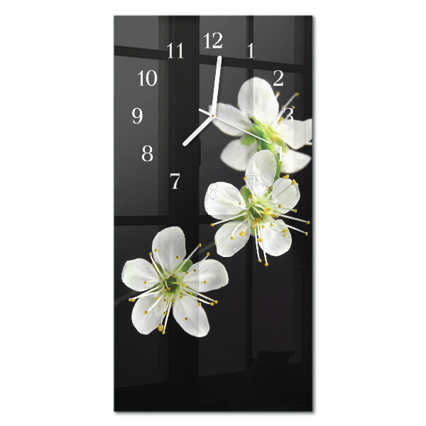 Decoratieve glazen klok verticaal Bloemen