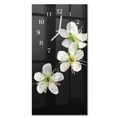 Decoratieve glazen klok verticaal Bloemen