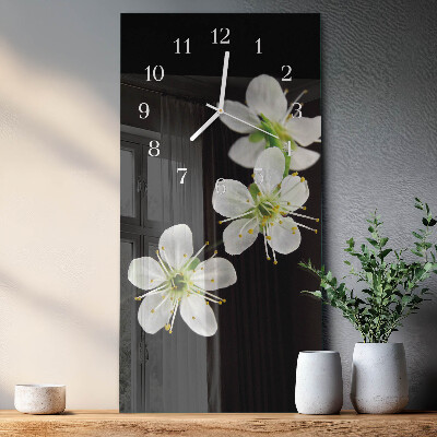 Decoratieve glazen klok verticaal Bloemen