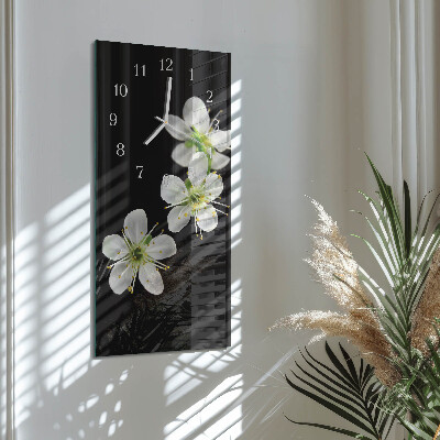 Decoratieve glazen klok verticaal Bloemen