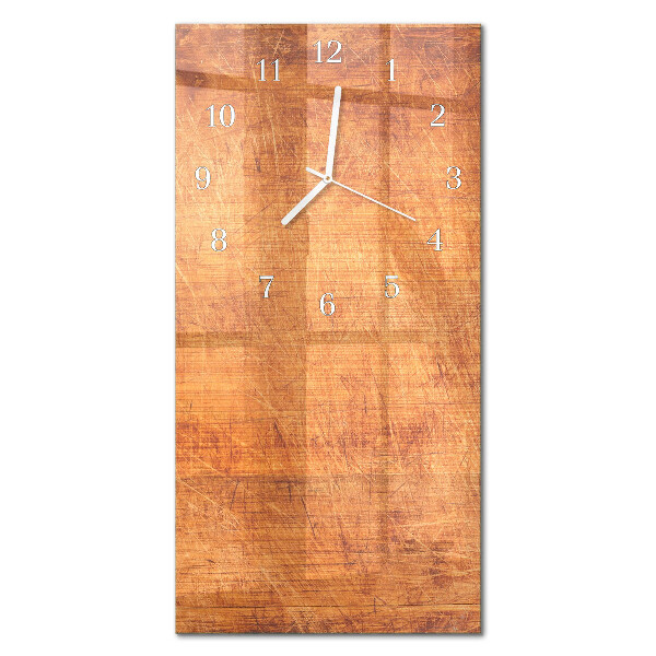 Verticale moderne glazen wandklok Houten planken