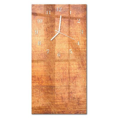 Verticale moderne glazen wandklok Houten planken