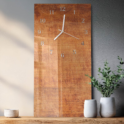 Verticale moderne glazen wandklok Houten planken