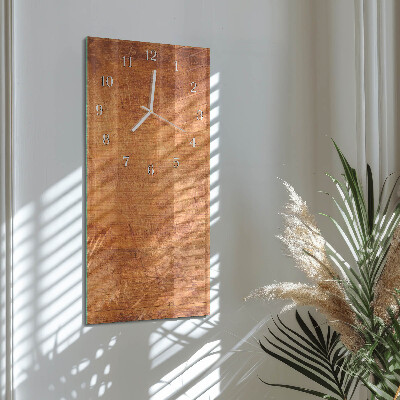 Verticale moderne glazen wandklok Houten planken