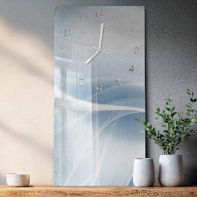 Rechthoekige glas klok verticaal Abstracte lijnen