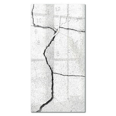 Verticale moderne glazen wandklok Scheuren